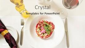  Presentation with pearl - PPT theme featuring orzotto-cooked-from-pearl-barley background and a lemonade colored foreground