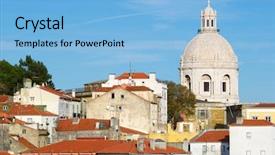  Presentation with monastery - PPT theme enhanced with os - alfama downtown and monastery os background and a light blue colored foreground