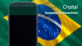  Presentation with flag of ethiopia or ethiopian - Audience pleasing PPT theme consisting of os - holding smartphone with brazilian flag backdrop and a  colored foreground