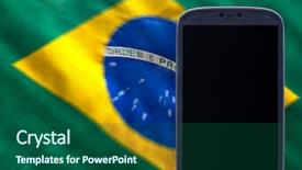  Presentation with srilanka flag - Colorful PPT theme enhanced with os - holding smartphone with brazilian flag backdrop and a ocean colored foreground