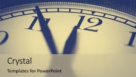  Presentation with alarm - Slide set consisting of os - photo alarm clock arrow close background and a soft green colored foreground