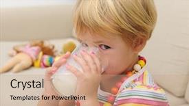  Presentation with preschool - Slides with os - preschool child drink glass os background and a coral colored foreground