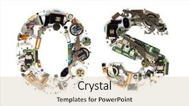  Presentation with letters - Beautiful PPT theme featuring os - word os made with letters backdrop and a soft green colored foreground