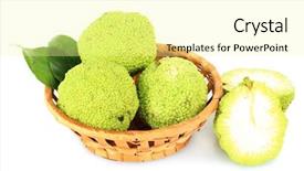  Presentation with orange - Cool new PPT layouts with osage-orange-fruits-maclura-pomifera backdrop and a blonde colored foreground