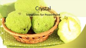  Presentation with fruits - Cool new slide set with osage-orange-fruits-maclura-pomifera backdrop and a yellow colored foreground