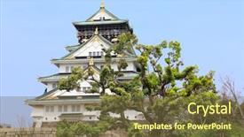  Presentation with ancient japan - Audience pleasing slide set consisting of osaka castle japanese ancient castle backdrop and a tawny brown colored foreground