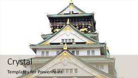  Presentation with osaka - Audience pleasing presentation design consisting of osaka castle japanese ancient castle backdrop and a mint green colored foreground