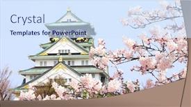  Presentation with ancient japan - PPT layouts enhanced with osaka-castle-japanese-ancient-castle background and a sky blue colored foreground