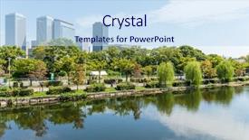  Presentation with osaka - Amazing PPT theme having osaka city backdrop and a sky blue colored foreground