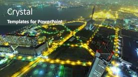  Presentation with osaka - PPT layouts consisting of osaka-harbor background and a ocean colored foreground