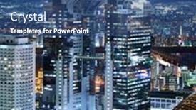  Presentation with osaka - Amazing PPT theme having osaka-january-23-umeda-sky backdrop and a ocean colored foreground