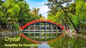  Presentation with buddhism in japan - Amazing PPT theme having osaka japan at the taiko backdrop and a tawny brown colored foreground