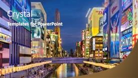  Presentation with osaka - Amazing presentation theme having osaka-japan-august-16-2015 backdrop and a ocean colored foreground