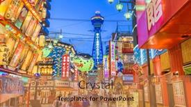  Presentation with neighborhood - Beautiful presentation featuring osaka-japan-august-17-2015 backdrop and a coral colored foreground
