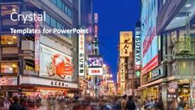  Presentation with osaka - Presentation theme featuring osaka-japan-november-25-2012 background and a  colored foreground