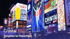  Presentation with osaka - Cool new PPT layouts with osaka-november-25-dotonbori backdrop and a navy blue colored foreground