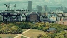  Presentation with osaka - Beautiful slides featuring osaka-urban-city-park-rooftop backdrop and a seafoam green colored foreground