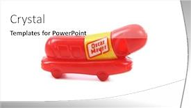 Presentation with oscar - Presentation theme consisting of oscar-mayer-wiener-whistle-toy background and a white colored foreground