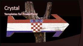  Presentation with croatia - Presentation design having osijek - croatia wooden sign isolated background and a wine colored foreground