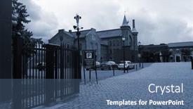  Presentation with june - PPT theme having oslo-downtown-in-sunny-day background and a ocean colored foreground