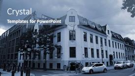  Presentation with june - Presentation theme consisting of oslo-downtown-in-sunny-day background and a seafoam green colored foreground