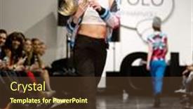  Presentation with runway fashion - PPT layouts featuring oslo-february-7-model-walks background and a tawny brown colored foreground