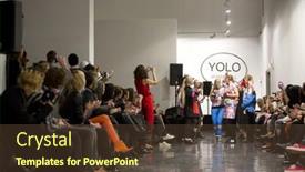  Presentation with runway fashion - Beautiful presentation theme featuring oslo-february-7-model-walks backdrop and a tawny brown colored foreground