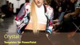  Presentation with runway fashion - Audience pleasing PPT theme consisting of oslo-february-7-model-walks backdrop and a tawny brown colored foreground