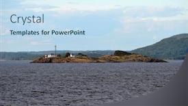  Presentation with sea - PPT layouts consisting of oslofjord-view-of-the-north background and a sky blue colored foreground
