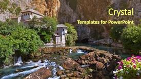  Presentation with bosnia - PPT theme enhanced with blagaj dervish house - bosnia background and a tawny brown colored foreground