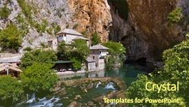  Presentation with bosnia - Presentation theme enhanced with osmanli - blagaj dervish house - bosnia background and a tawny brown colored foreground