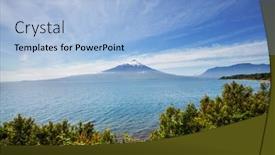  Presentation with volcano - Amazing presentation theme having osorno-volcano-in-parque-nacional backdrop and a light blue colored foreground