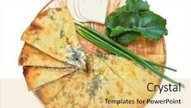  Presentation with cheese pie - PPT layouts featuring ossetian pie with beetroot onion background and a yellow colored foreground