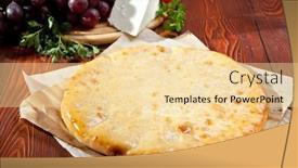  Presentation with cheese pie - Cool new slide set with ossetian-pie-with-cheese backdrop and a blonde colored foreground