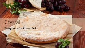  Presentation with cheese pie - Cool new presentation design with ossetian-pie-with-cheese backdrop and a lemonade colored foreground