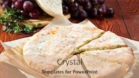  Presentation with cheese pie - Colorful presentation theme enhanced with ossetian-pie-with-cheese backdrop and a lemonade colored foreground