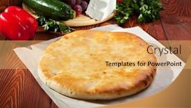  Presentation with cheese pie - Cool new presentation theme with ossetian-pie-with-cheese backdrop and a yellow colored foreground