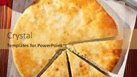  Presentation with cheese pie - PPT theme consisting of ossetian-pie-with-cheese background and a yellow colored foreground