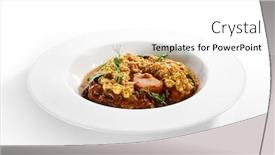  Presentation with food saffron - Audience pleasing PPT theme consisting of osso-buco-with-spices-close backdrop and a white colored foreground