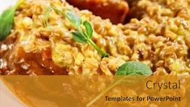  Presentation with food saffron - Slide set featuring osso-buco-with-spices-close background and a gold colored foreground