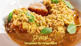  Presentation with food saffron - Beautiful theme featuring osso-buco-with-spices-close backdrop and a crimson colored foreground