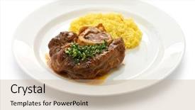  Presentation with italian cuisine - Amazing PPT layouts having ossobuco alla milanese italian cuisine backdrop and a coral colored foreground