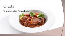  Presentation with italian cuisine - Amazing PPT layouts having ossobuco-dish-closeup-veal-shank backdrop and a white colored foreground
