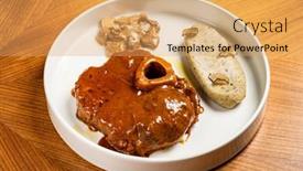  Presentation with slow food - Slide deck with ossobuco-slow-cooked-food background and a yellow colored foreground