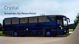  Presentation with bus station - PPT layouts having ostashkov-russia-june-14-2021 background and a sky blue colored foreground