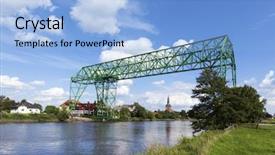  Presentation with 18th century - Slide set having osteo - historic transporter bridge and 18th background and a  colored foreground