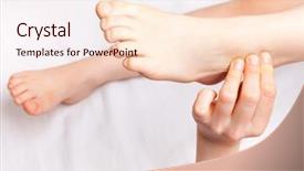  Presentation with foot treatment - Theme featuring osteopath - an alternative medicine treatment background and a lemonade colored foreground