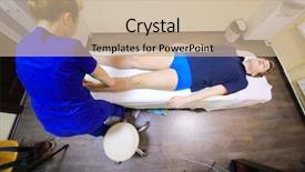  Presentation with spotrs massage therapy - Cool new PPT theme with osteopath in blue does massage backdrop and a coral colored foreground
