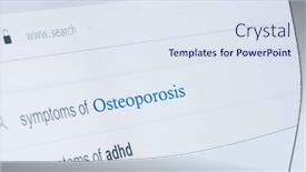  Presentation with osteoporosis - PPT theme enhanced with osteoporosis-search-for-symptoms background and a sky blue colored foreground
