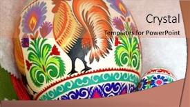  Presentation with hen - Beautiful presentation theme featuring ostrich egg and hen egg the size comparing backdrop and a gold colored foreground